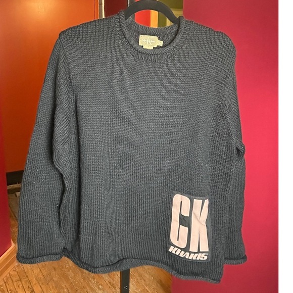 Calvin Klein Khakis Other - Calvin Klein Khakis Mens Wool Sweater Crew Long Sleeve Chunky Oversized Size M